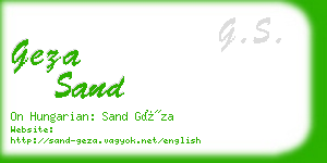 geza sand business card